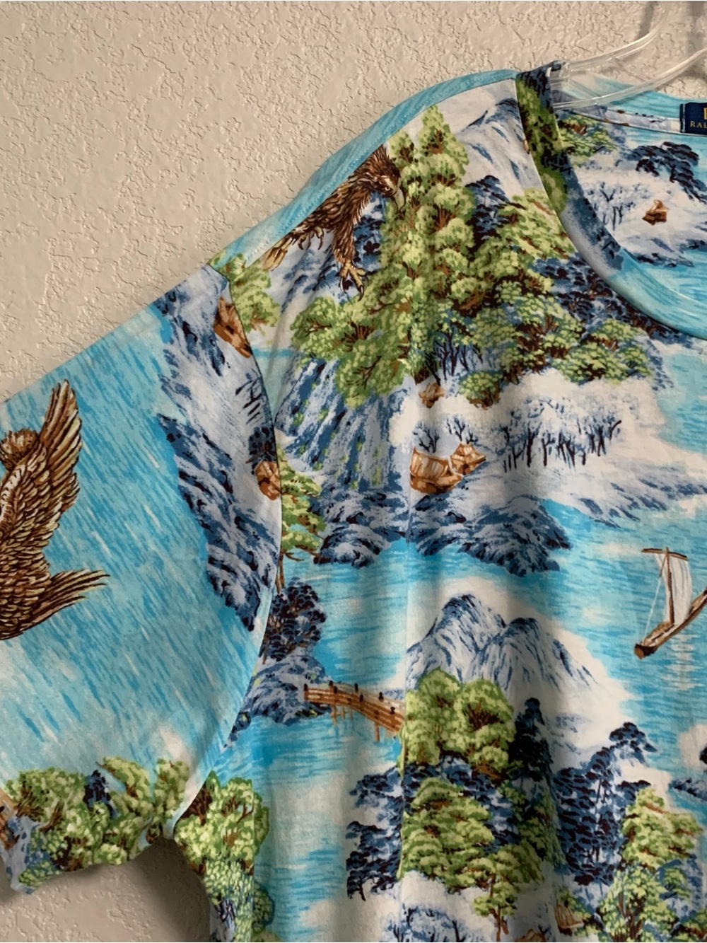 Polo Ralph Lauren Tshirt Mens 3XB Tropical Hawaiian Island Print Pocket Preppy - Picture 4 of 13